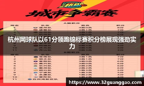 杭州网球队以61分领跑锦标赛积分榜展现强劲实力
